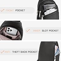 Vista 31 de Telena Bolso bandolera para mujer, bolso cruzado para mujer, cangurera de cuero vegano con correa ajustable