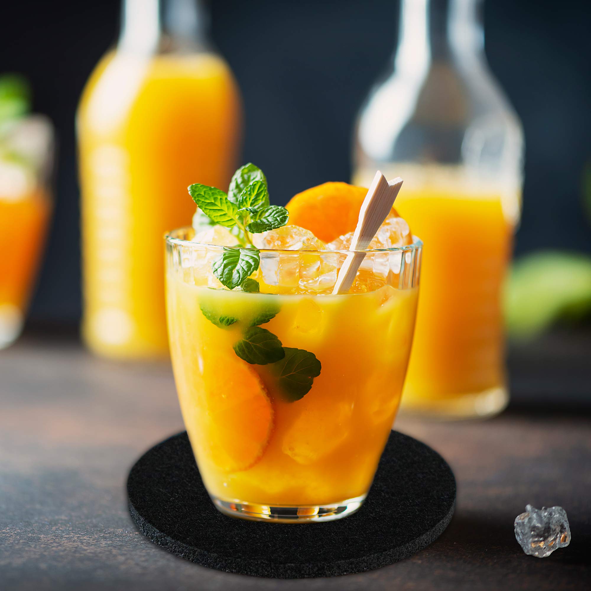 ZINNZ SELECTED Sottobicchieri in feltro per bicchieri – Set di 12 sottobicchieri lavabili per bevande, tazze, bar, vetro – Sottobicchieri in feltro (grigio scuro, sottobicchieri rotondi