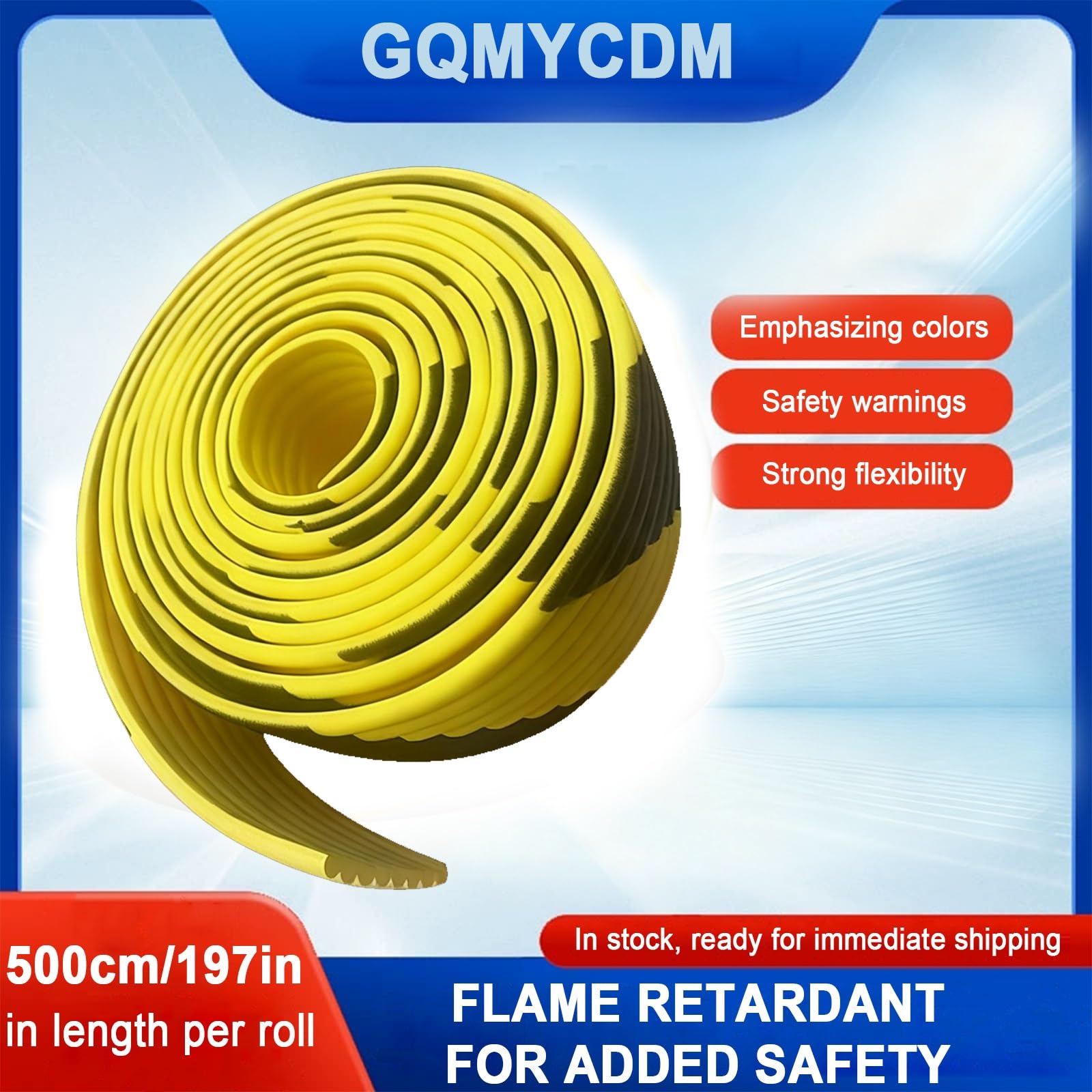 Protectores de Esquina para Pared, Protector de Bordes, Protector de Seguridad Reforzado, 500 cm (197 Pulgadas), Amarillo y Negro, para Esquinas de Techos, Encimeras y Escaleras.