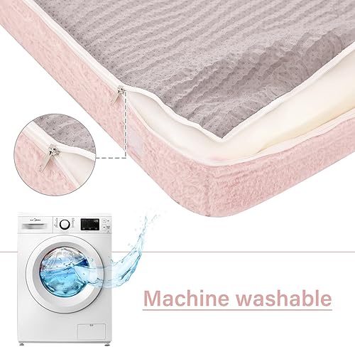 Miniatura 6 de Tiita Sofá cama plegable con almohada, colchón de tamaño individual, tela de felpa con bolsillo lateral, tumbona en el suelo, cama para sala de