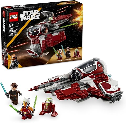 LEGO Star Wars: Klon Savaşları Ahsoka’nın Jedi Interceptor’ı 75401 | 8 Yaş ve Üzeri Kız ve Erkek Çocuklar için 2 Minifigür İçeren Yaratıcı Oyuncak Yapım Seti, Doğum Günü Hediyesi (290 Parça)