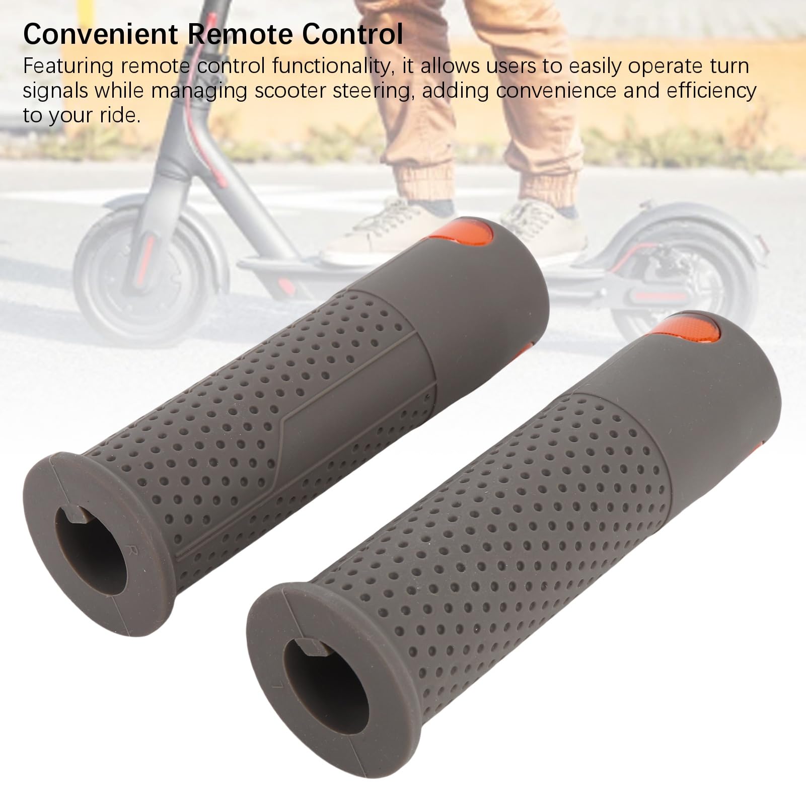 banapoy Manopole Manubrio E Scooter Segnali di Svolta, Impugnature in Gomma Durevoli con Luce di Segnalazione Ad Alta Luminosità E Telecomando, per M365