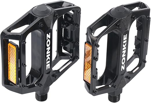 Bike Pedals, Road Bike Pedals, MTB Pedals, Flat Aluminum Alloy Platform Sealed Bearing Axle 9/16 inch