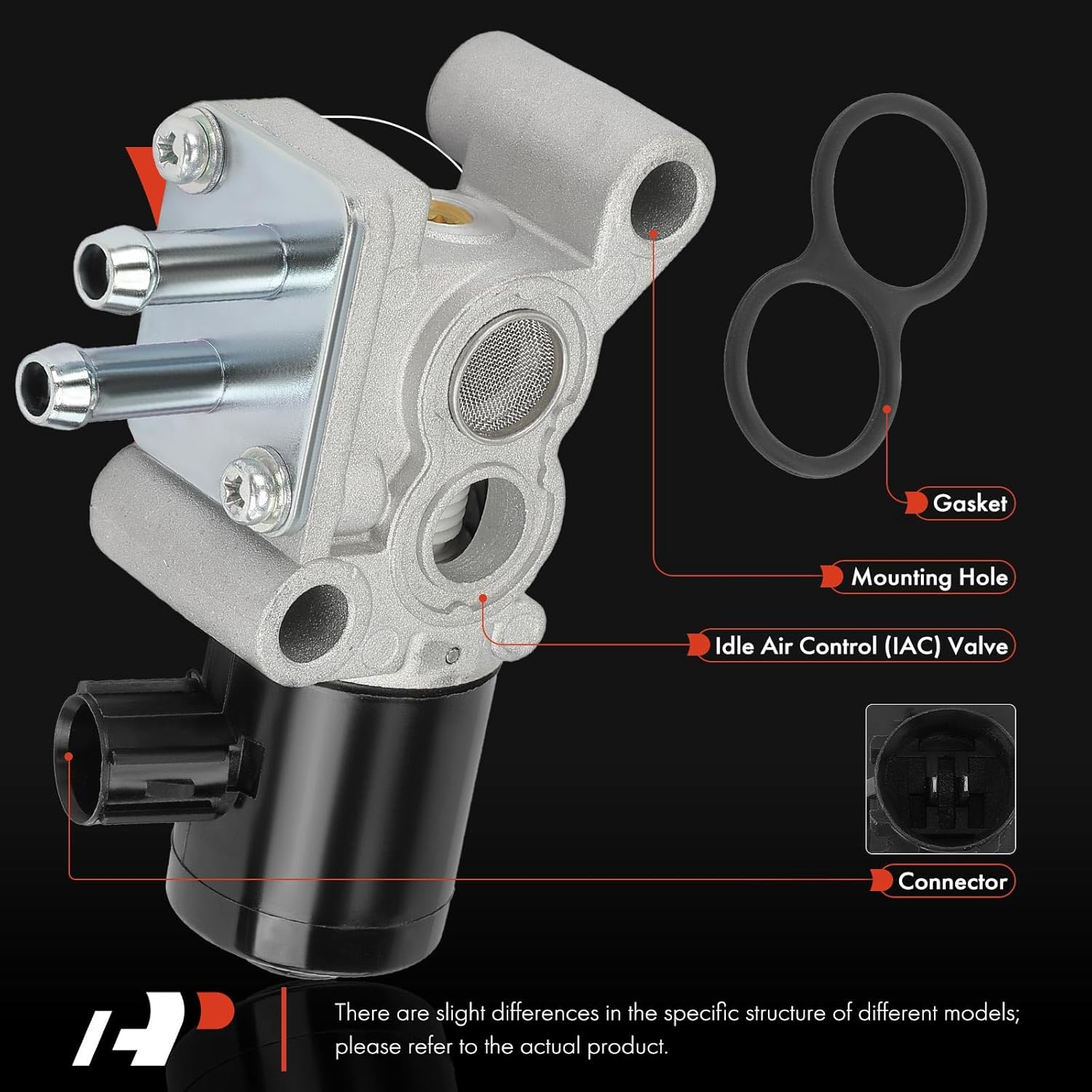 A-Premium Fuel Injection Idle Air Control Valve Compatible with Honda Civic 1996-2000, Civic del Sol 1996-1997 & Acura EL 1997-1998, 1.6L, Auxiliary Air Valve