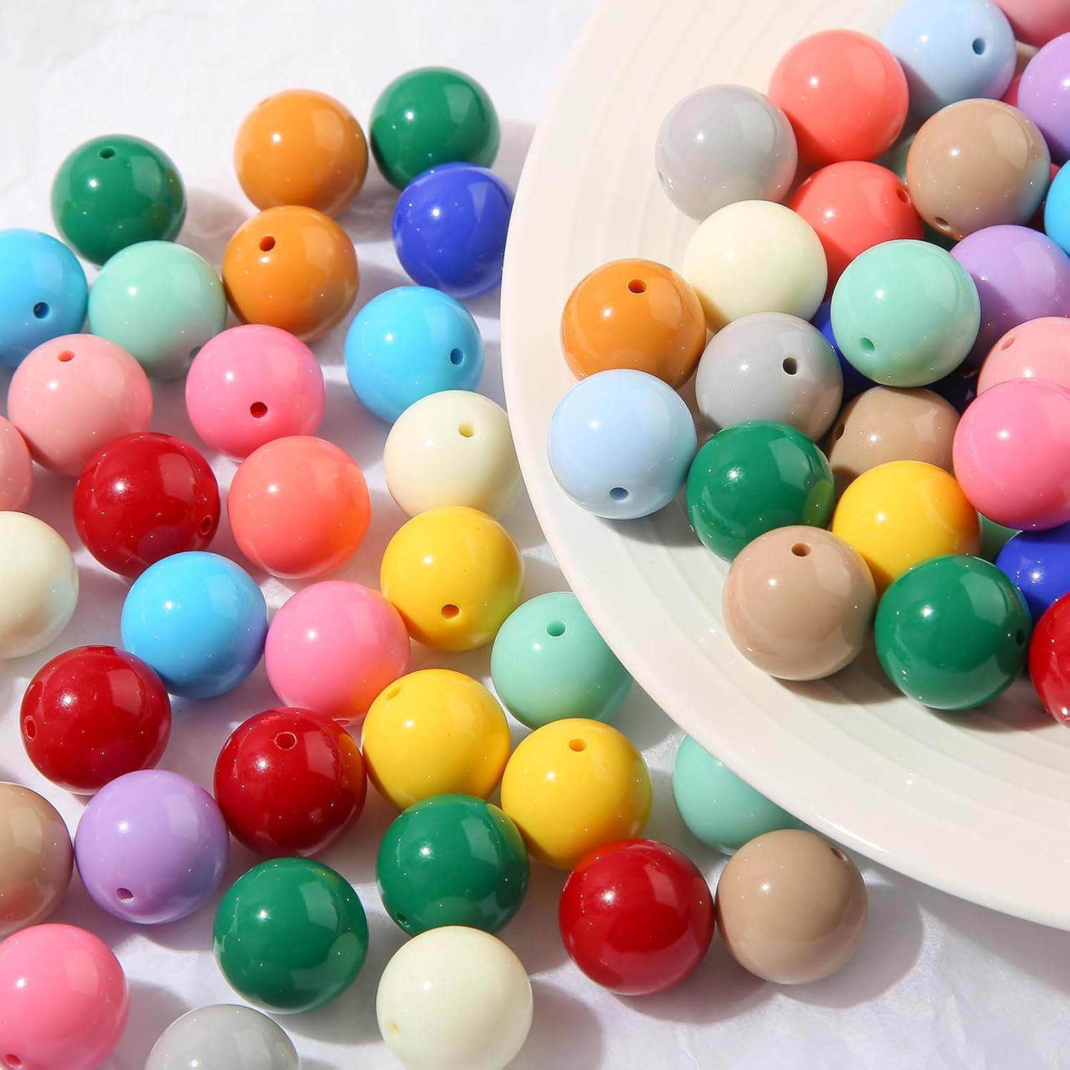 20mm Acrylic Beads 100pcs Imitation Marble Bead Chunky Bubblegum Beads for Jewelry Making Bracelet Necklace Craft Making Supplies - Image 2