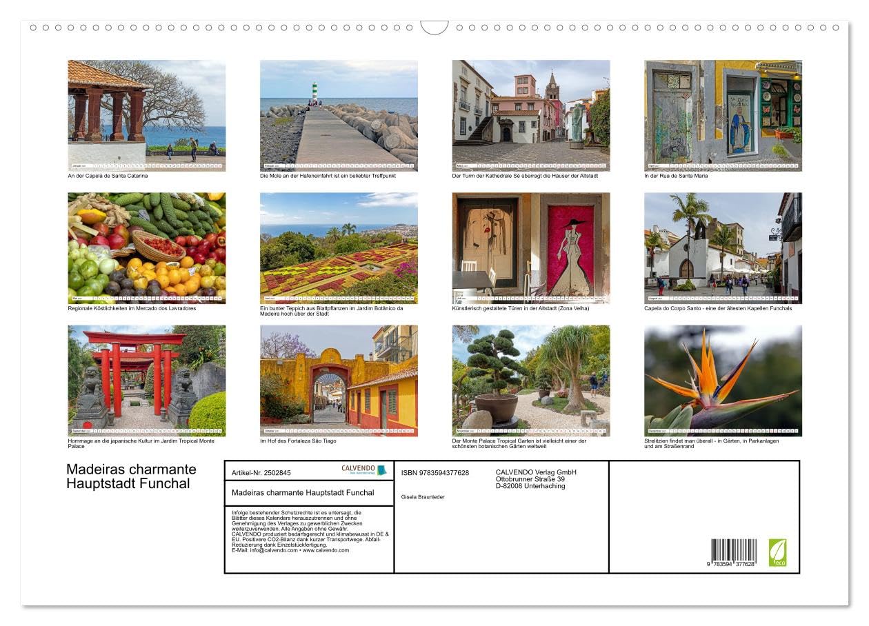 CALVENDO · Madeiras charmante Hauptstadt Funchal (Kalender 2027) | DIN A2 Querformat · Wandkalender · charmante und quirlige Stadt Funchal ist die Hauptstadt und das touristische, kulturelle…