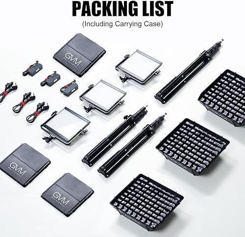 Miniatura 7 de GVM - Kits de iluminación de fotografía RGB 800D con 3 cajas de luz, 3 paquetes de luces de estudio con control Bluetooth, luz de video de YouTube