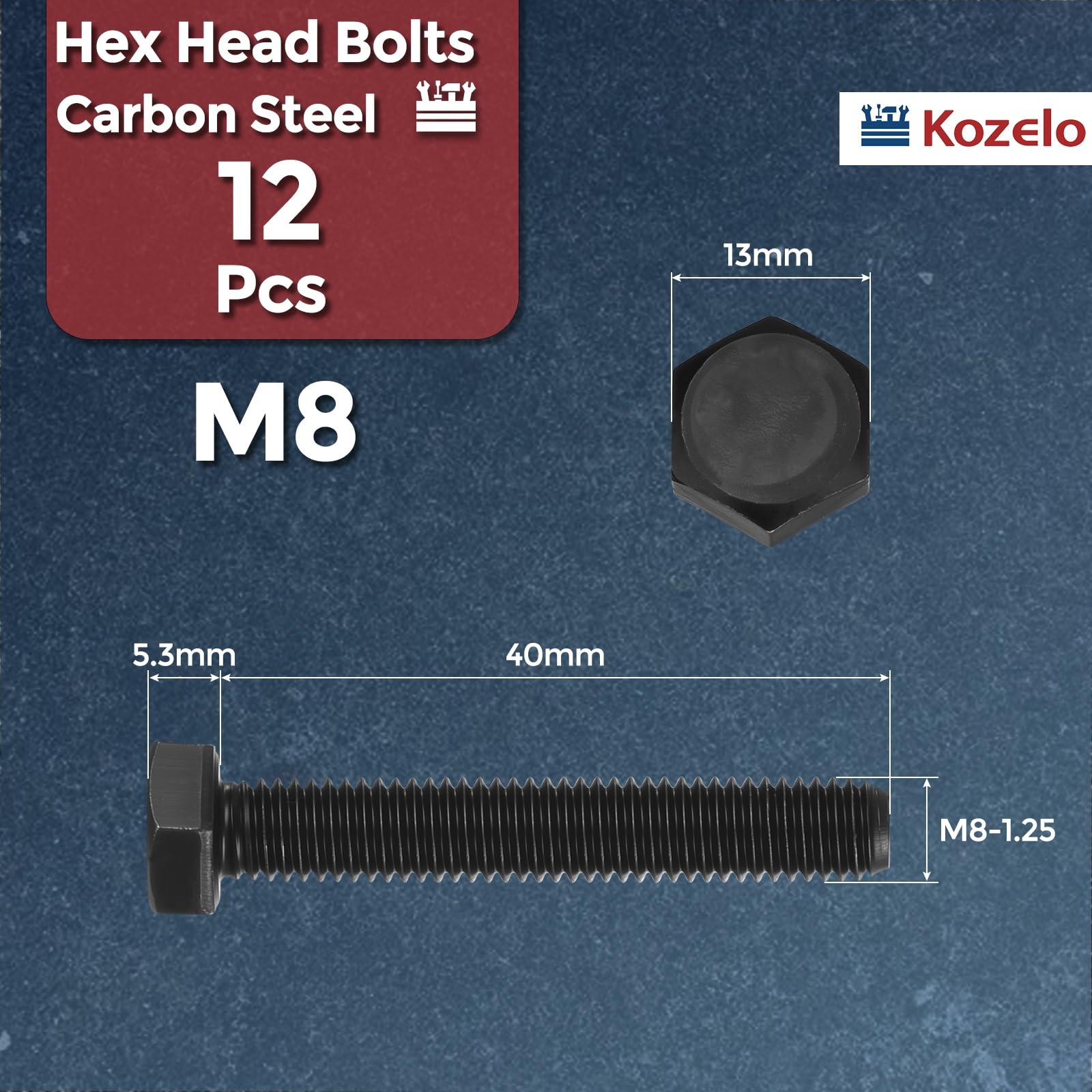Kozelo 12 Pcs Hex Head Screws Bolts - Image 2