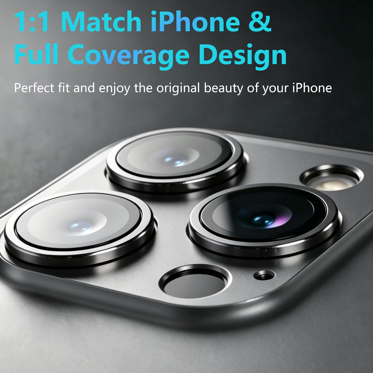KLEVCOOZ Camera Lens Protector for iPhone 16 Pro/16 Pro Max/15 Pro/15 Pro Max/14 Pro/14 Pro Max -[Strong Adsorption][Case-Friendly] Alloy Metal Tempered Glass Rear Camera Screen Cover 2 Pack-Titanium