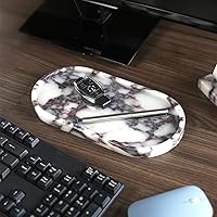 Vista 5 de 100% Natural Luxury Calaccata Viola Marble Small Hand Towel Tray Holder Organizer, Makeup Bathroom Holder