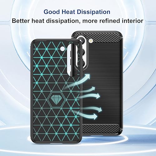 Miniatura 6 de Qiinogow Funda compatible con Samsung Galaxy S23 5G, funda delgada para teléfono con absorción de golpes, funda protectora de goma TPU de fibra de