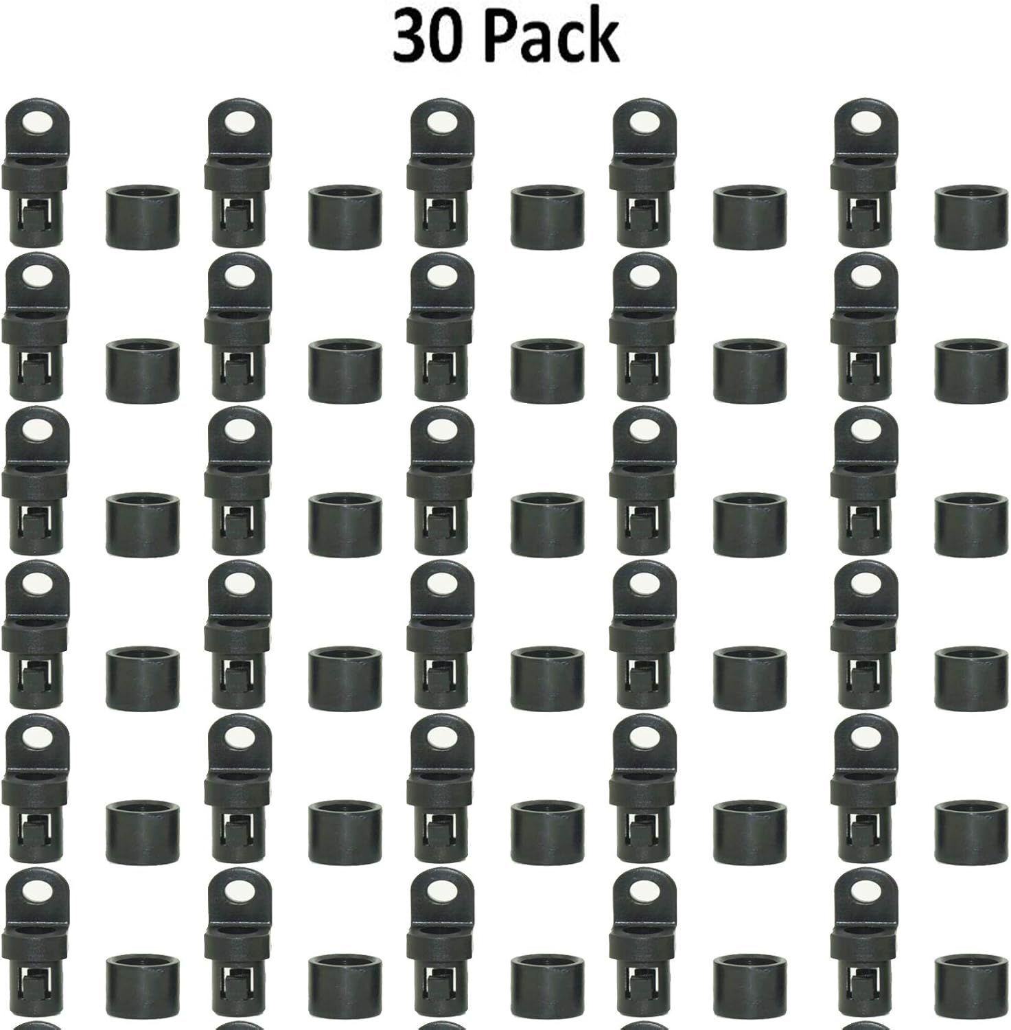 (Pack of 30) 1/4" Rope Terminal for 1/4" Bungee Elastic Shock Cord Pad Hook End Tabbed to Use on Kayaks Canoe Raftig - UV Protected