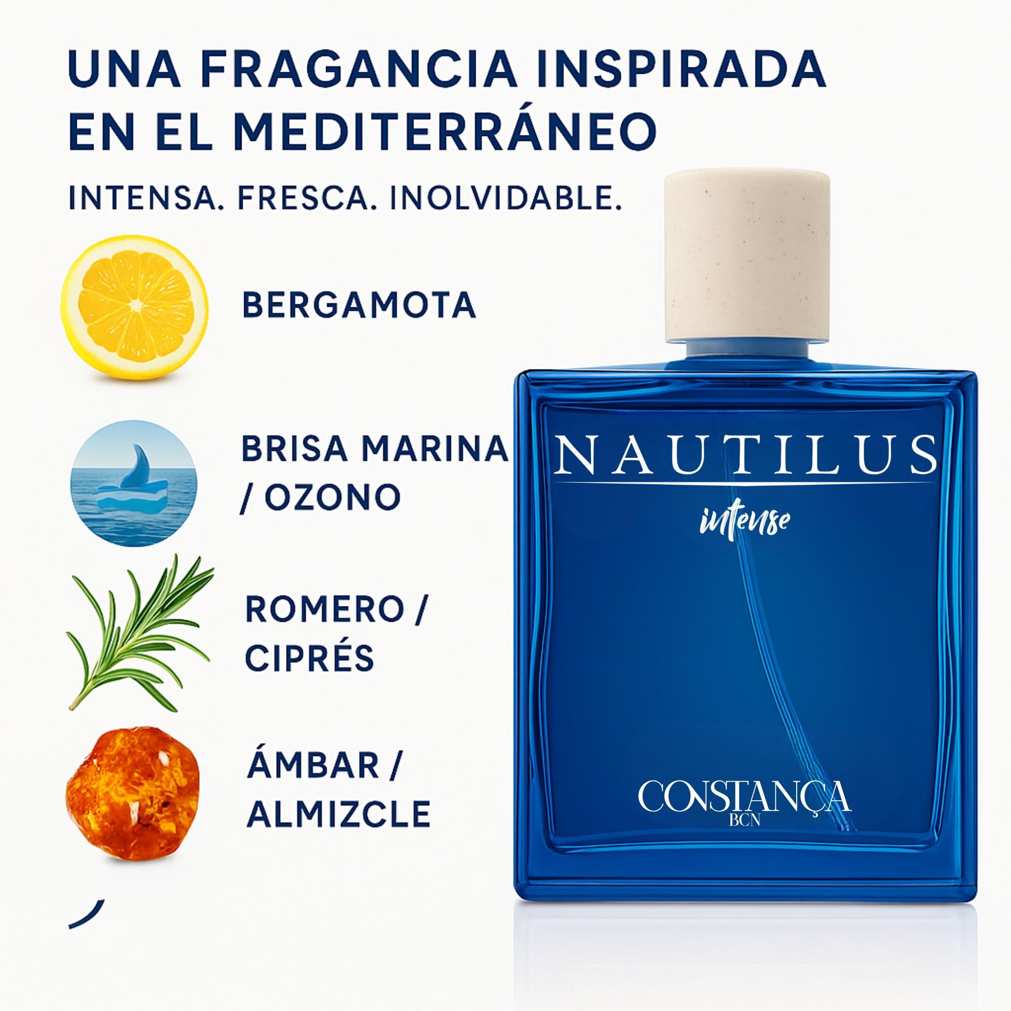 NAUTILUS INTENSE Perfumy męskie rzemieślnicze 100 ml Woda perfumowana naturalna woda perfumowana w sprayu z nutami morskimi i ozonami długi czas z bursztynem i piżmem