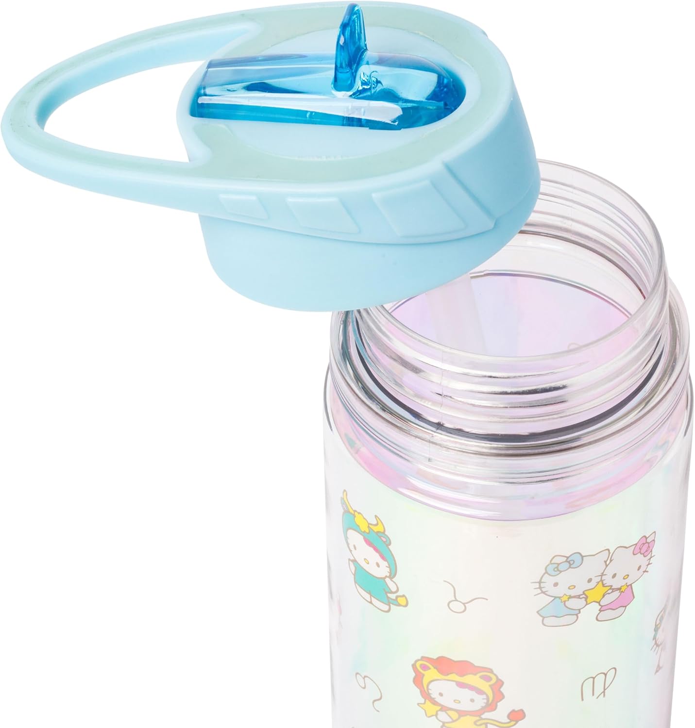 Silver Buffalo Sanrio Hello Kitty Zodiac Signs Iridescent Double Walled Tritan Water Bottle, 18 Ounces
