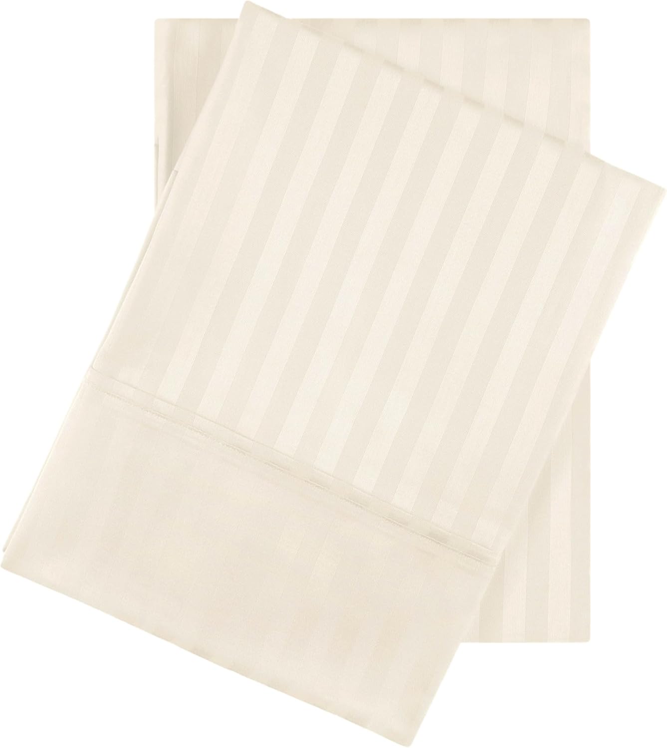 Superior 650 Thread Count Egyptian Cotton Duvet Cover Set, Marrow Stitch Embroidery, Sateen Weave Cotton Bedding, Button Closure,1 Duvet Cover, 2 Pillow Shams, King California King, Ivory