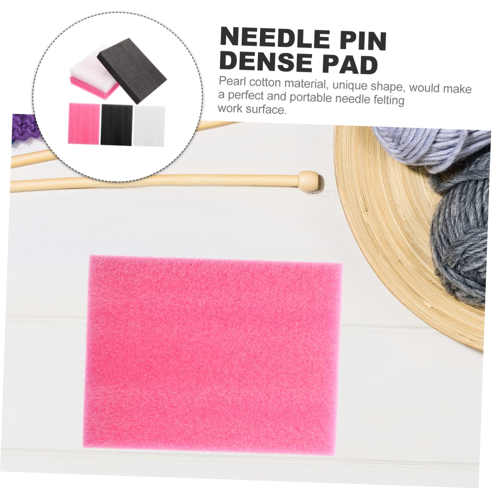 TEHAUX 4er Set Filz-Nadelkissen Aus Schaumstoff – 15x15x5 Cm, Für Wollfilz & Bastelarbeiten