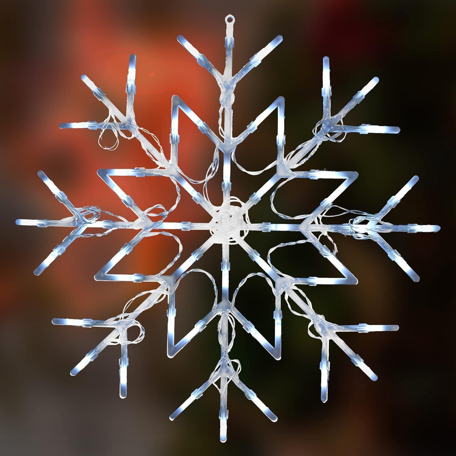 Home Flair Snowflake 50 LED Lights | Battery Powered Christmas Lights | Window Hanging Flash Lights | Bright LED Lights Festive Decoration for Indoor Home Office (Cool White)