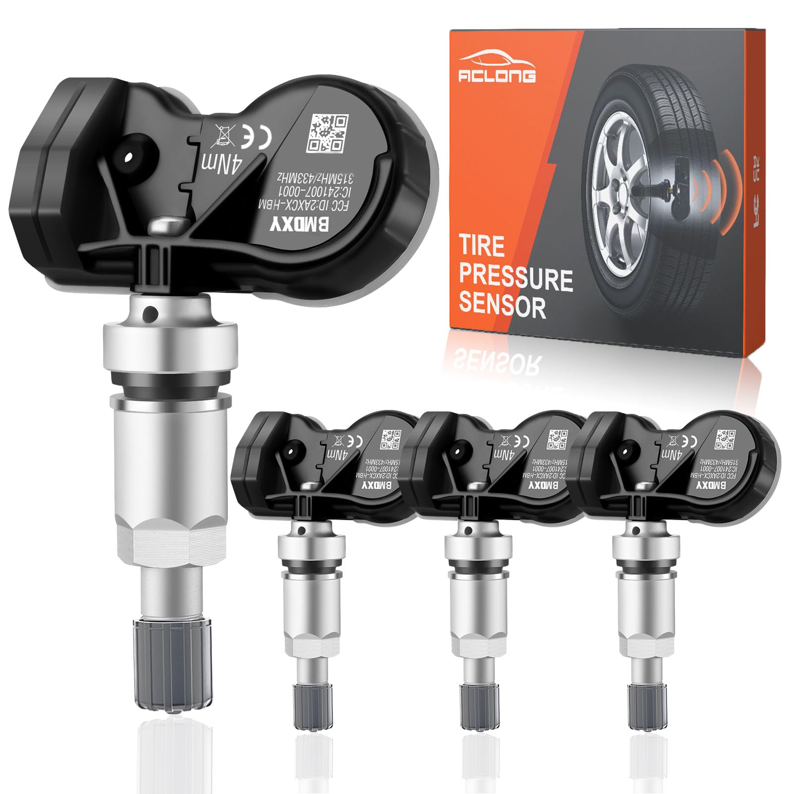 Photo 1 of TPMS Sensor Multi-Protocol Tire Pressure Sensors Fit for BMW 315MHz & 433MHz Snap-in Tire Pressure Monitoring System Replace 36236781847 36236779490 36106877934 RDE008 4 Pack