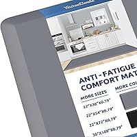 Vista 57 de KitchenClouds - Tapete acolchado antifatiga, impermeable, antideslizante, para escritorio de pie, cocina, hogar, fregadero y oficina, 17.3 x 28 Gris