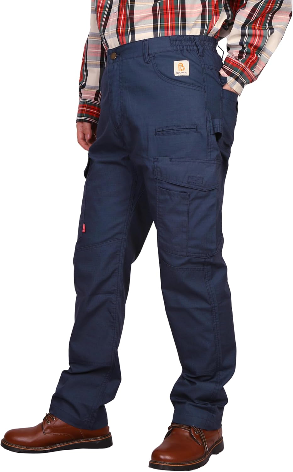 BOCOMAL FR Pants Cargo Pockets Lightweight 100% C Rip Stop Water Repellent Finish Flame Resistant Jeans Regular Fit - Image 2