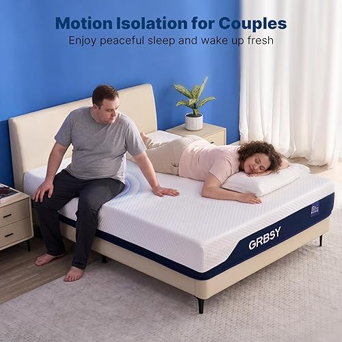 Miniatura 7 de Colchón firme California King, colchón de espuma viscoelástica de gel refrescante de 12 pulgadas, alivio del dolor de espalda, funda de seda de