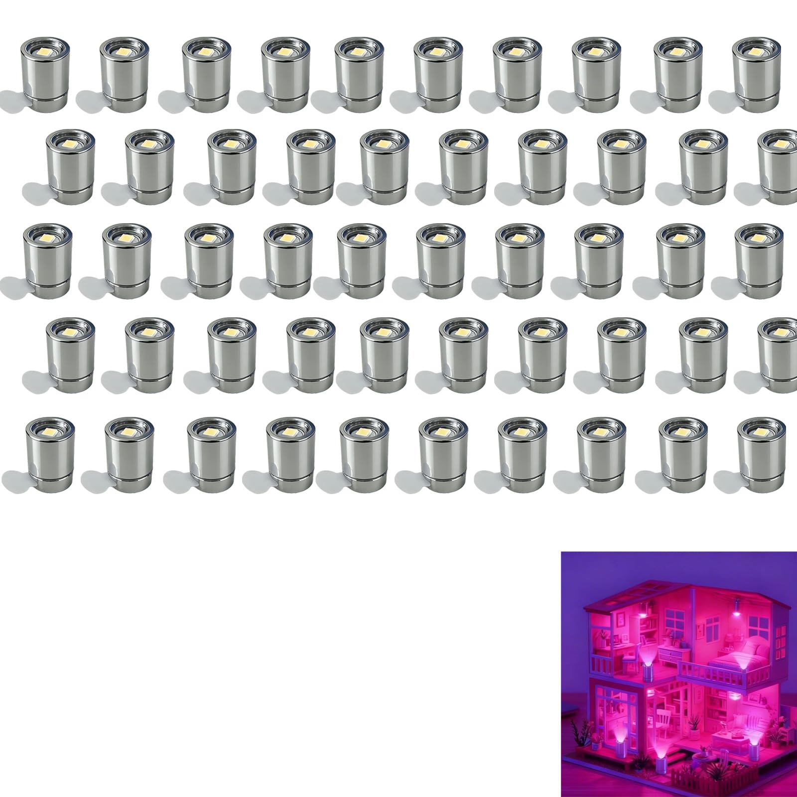 Pack de 50 Luces LED Pequeñas (Luz Blanca), Mini Lámparas a Pilas para Manualidades, Decoración de Fiestas y Accesorios para Casa de Muñecas, Iluminación Versátil para Proyectos Creativos — view 9