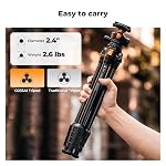 K&F Concept Compact Camera Tripod, 63" Travel Tripod for Camera with Metal Ball Head Load Capacity 22lbs, 2.6lbs Lightweight Aluminum Outdoor Tripods with Phone Holder, for DSLR Cameras, Phone