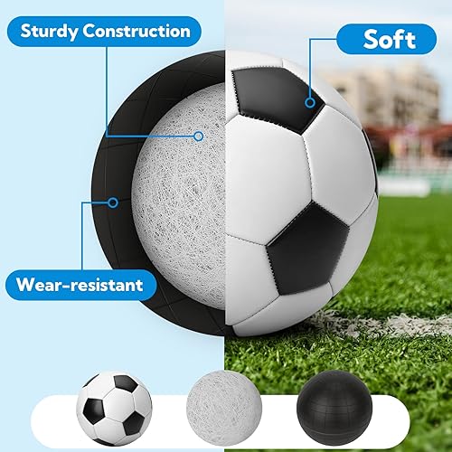 Miniatura 4 de Paquete de 12 balones de fútbol clásicos con bomba de fútbol y bolsa de malla. Mochila de fútbol clásica. Se puede utilizar como relleno de regalo