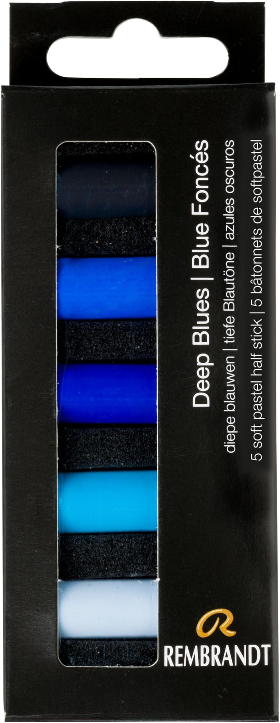 Soft Pastel Micro Set, 5-Piece Half Sticks, Deep Blues