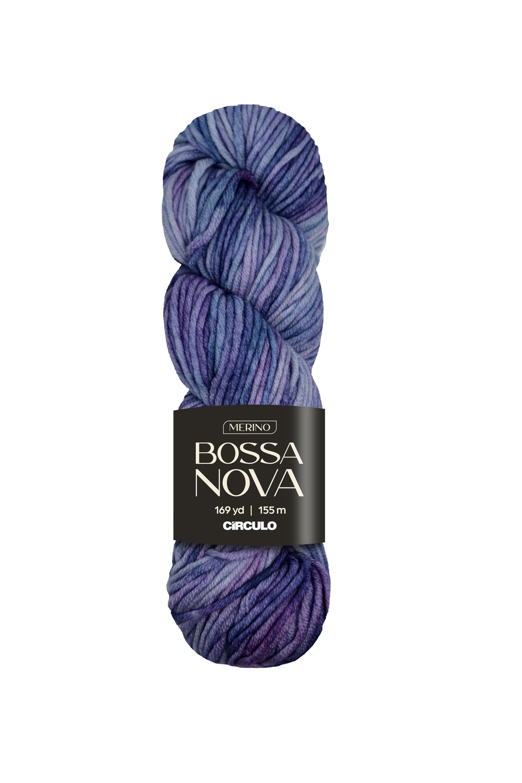 Circulo Bossa Nova Yarn, 100% Superwash Merino Wool - Premium, Soft, Durable - Worsted Weight, 169 Yards - Color: 9182 - Washed Jeans