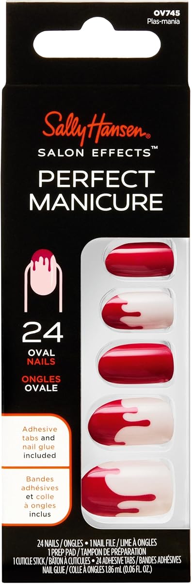 Salon Effects® Perfect Manicura, Plas-Mania, uñas prensadas, pestañas adhesivas que no dañan, lima y almohadilla con alcohol incluidos