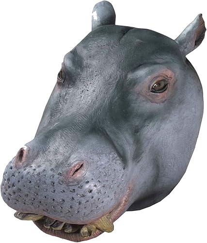 Forum Novelties Máscara de hipopótamo de látex de lujo para hombre, multicolor, talla única, Varios color