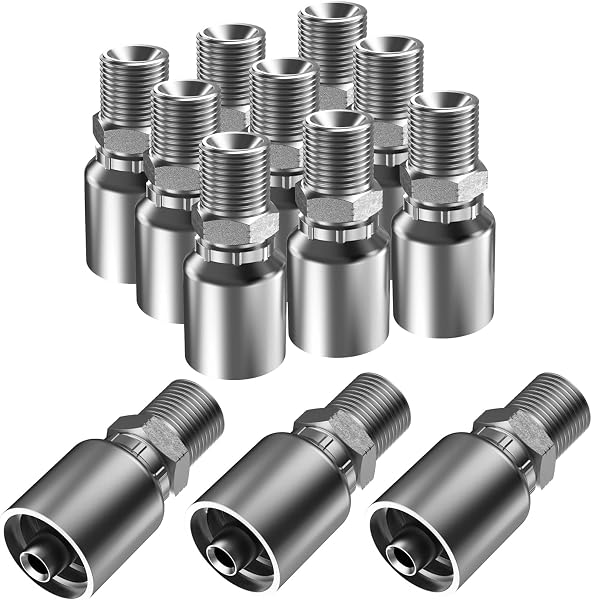12PCS 1/2" JIC 37° Female Hydraulic Hose Fittings 90° Elbow, Hydraulic Hose Crimp Fitting Ends for Air Hose Repair Kit - 1