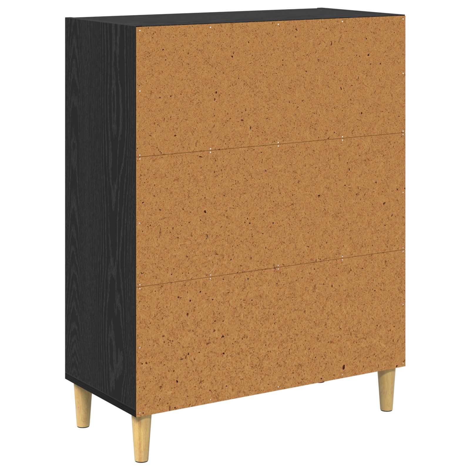 Aparador de madera de roble negro, 69,5 x 32,5 x 90 cm | Independiente con parte trasera acabada, muchos estantes, superficie resistente a las manchas, fácil de limpiar