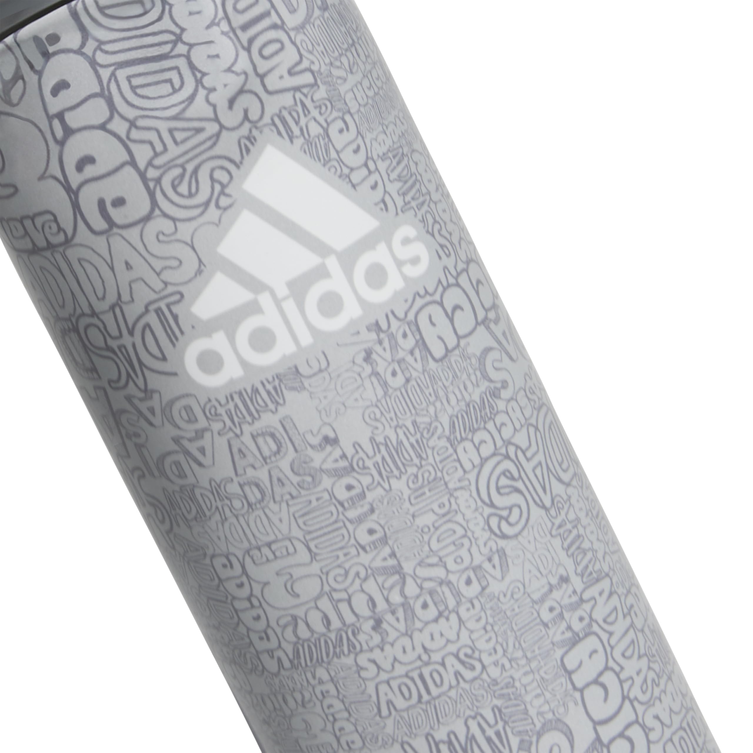 adidas Botella de agua de metal de 600 ml, acero inoxidable 18/8 con aislamiento de doble pared para caliente/frío, Adi Font Madness gris piedra/gris/verde lima lúcido, talla única