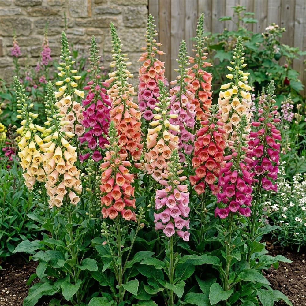 Foxglove Seeds – Digitalis Multicolour (Digitalis purpurea) – Tall Cottage Garden Biennial Flowers – Mixed Colour Spikes for Borders & Pollinators – Ideal for Shaded Gardens