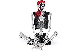 5.4ft Life-Size Pirate Skeleton Halloween Decoration