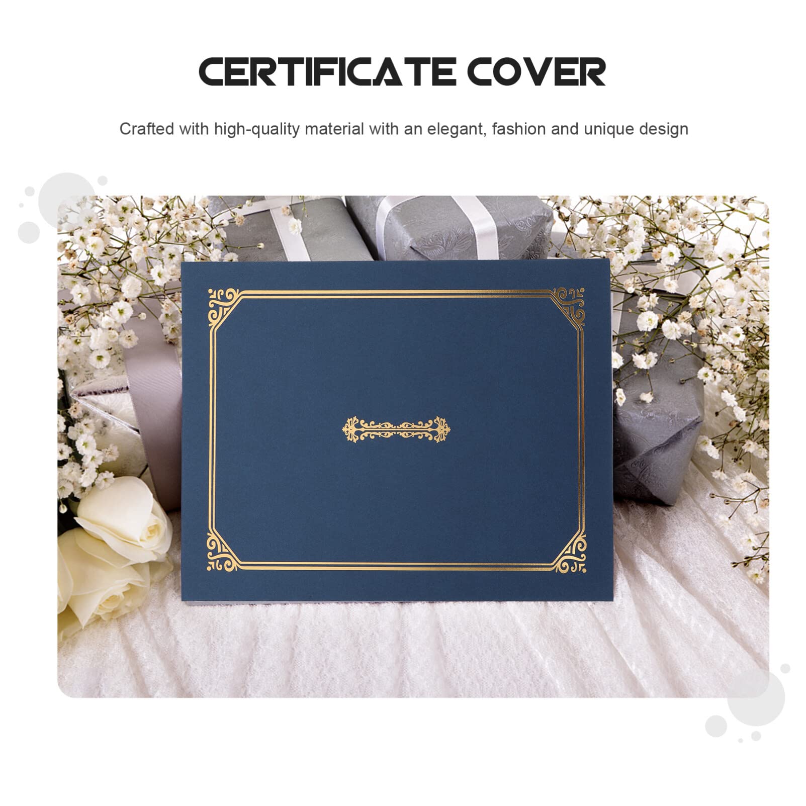 Zerodeko 5 Porta Certificati: Porta Diploma Con Stampa In Oro Copertine Per Documenti Copertine Per Diploma Bordo In Lamina D'oro Per Certificato Documenti