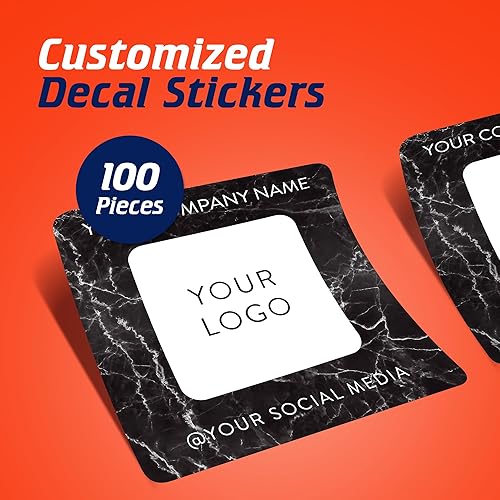 Vista 107 de DayStar Custom Signs & Design, Paquete de 60 calcomanías rectangulares personalizadas de vinilo personalizadas para logotipo de pequeñas empresas