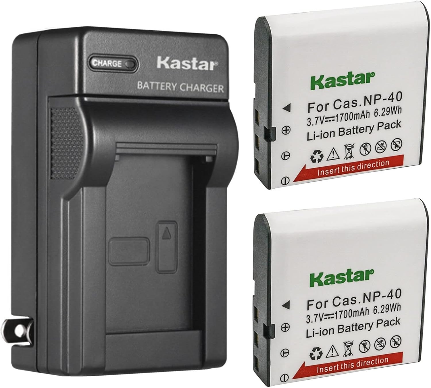 Kastar 2Pack NP40 Battery and AC Wall Charger