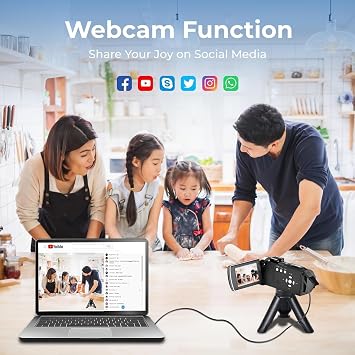 Camcorder Video Camera 4K, 64MP Digital Camera 18X Digital Zoom Vlogging Camera for Youtubers 3270Rotation Screen 4k Camera for Video Recording with Battery & 32GB Card, Remote Control
