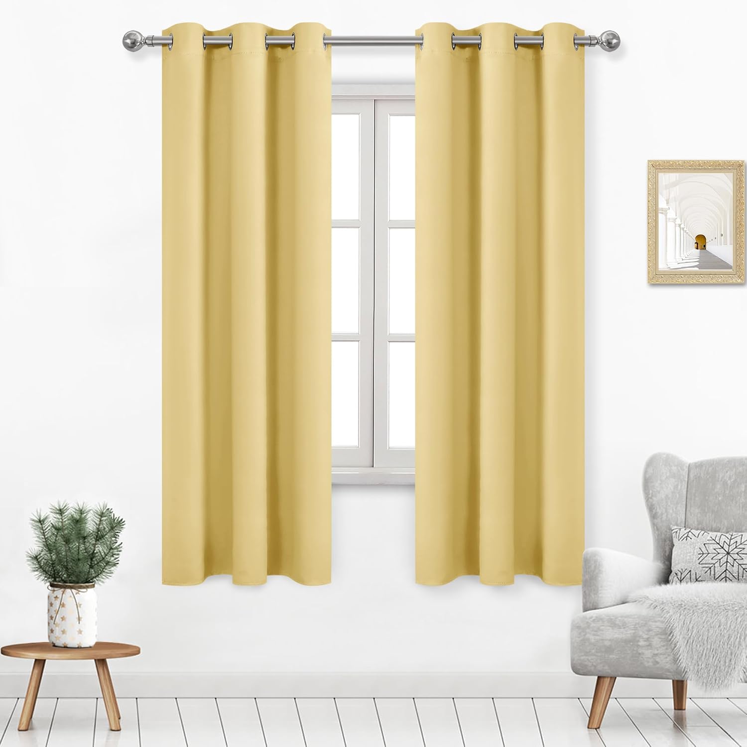 DWCN Blackout Curtains for Bedroom, Room Darkening Thermal Insulated Grommet Win…