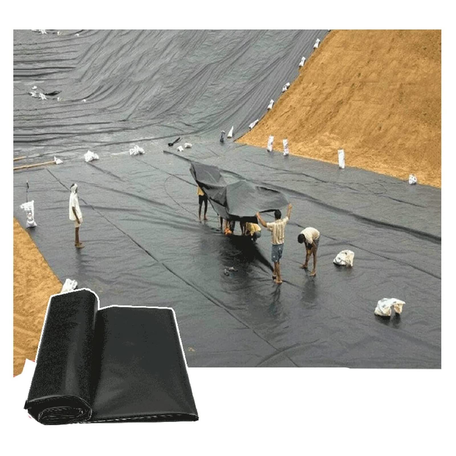 ZHANGQINGXIU HDPE folia do stawu, skóra stawu, 0,3 mm gruba, elastyczna ryba, stawy, folia ochronna do ogrodu, na basen, wystrój rzeki, 35 rozmiarów (kolor: Czarny, rozmiar: 1 x 8 m)
