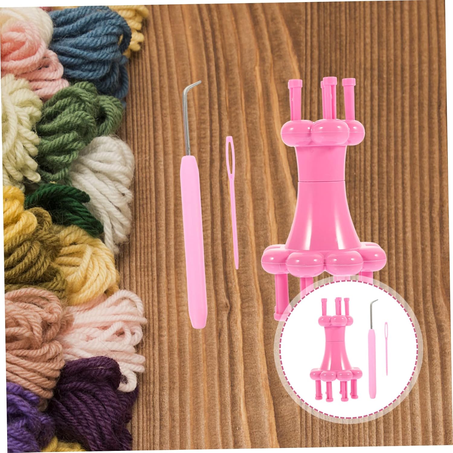 Lurrose 5sets Knitting Spool Kit Weaving Tool Needle Crochet Hook for Crafts for Yarn Projects