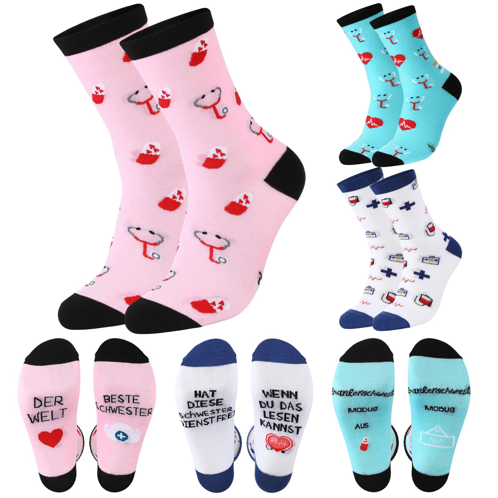 8 Paia Calzini Divertenti Da Donna - Regalo Perfetto Per Infermiere, Laurea O Ringraziamento - Foto 9