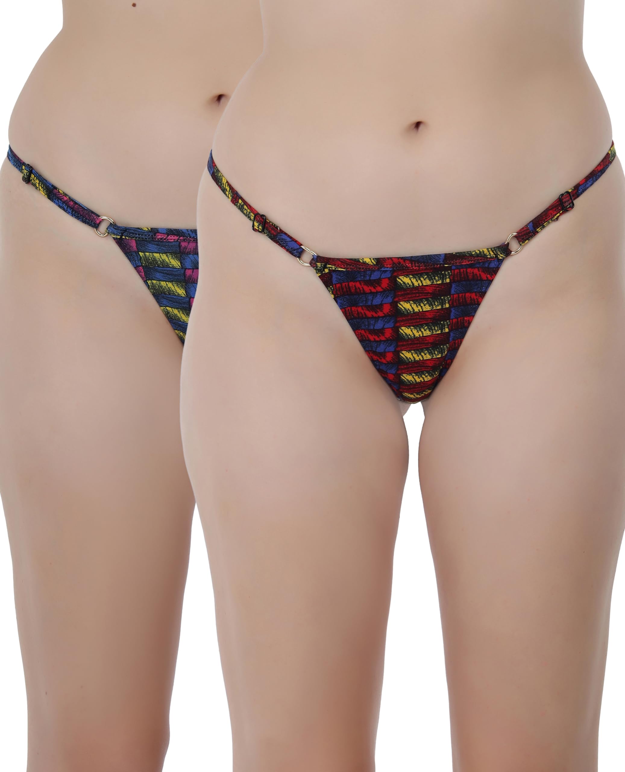 selfcare Pack of 2 Womens Cotton Cute Print Thong Panties-picture-22