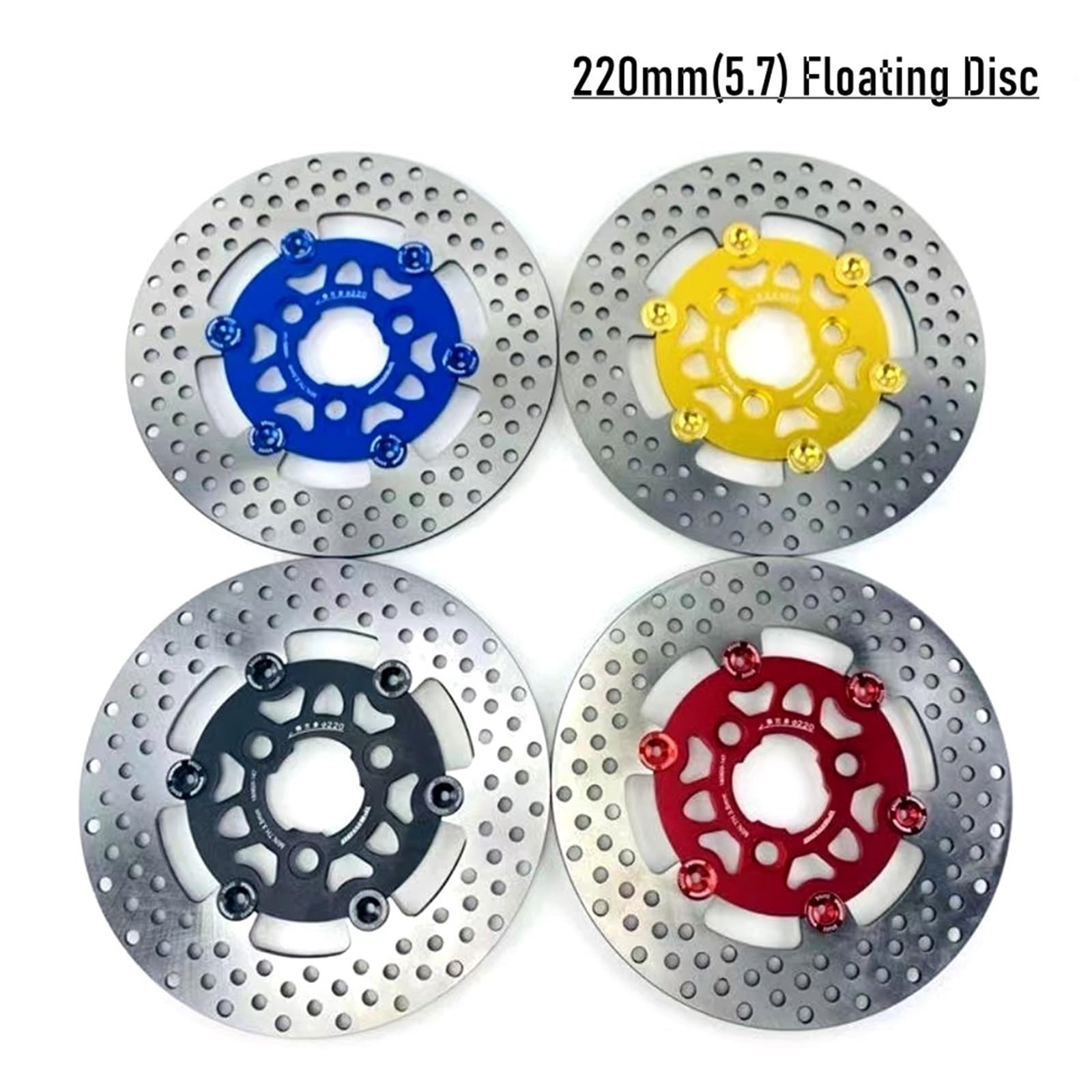 Disco Freno Flottante CNC A 3 Fori Da 220 Mm*57 Mm Adatto Per Honda, Adatto Per Yamaha Cygnus-Z Rsz Jog Force Niu Scooter Disco Freno Anteriore Moto(220mm Black)