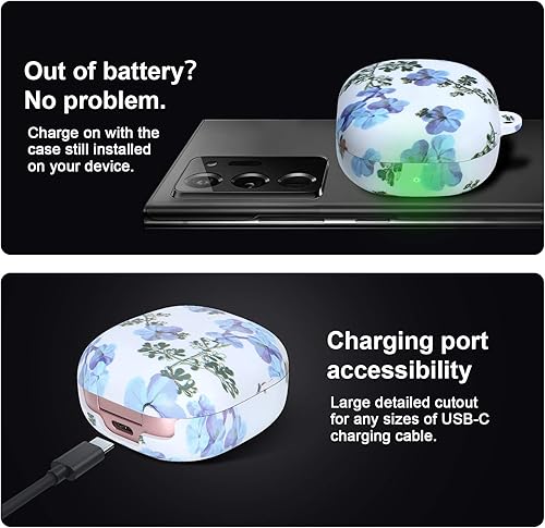 Miniatura 4 de Carcasa rígida de plástico de policarbonato para Galaxy Buds Live 2020Galaxy Buds Pro 2021 con mosquetón antipérdida y a prueba de golpes,