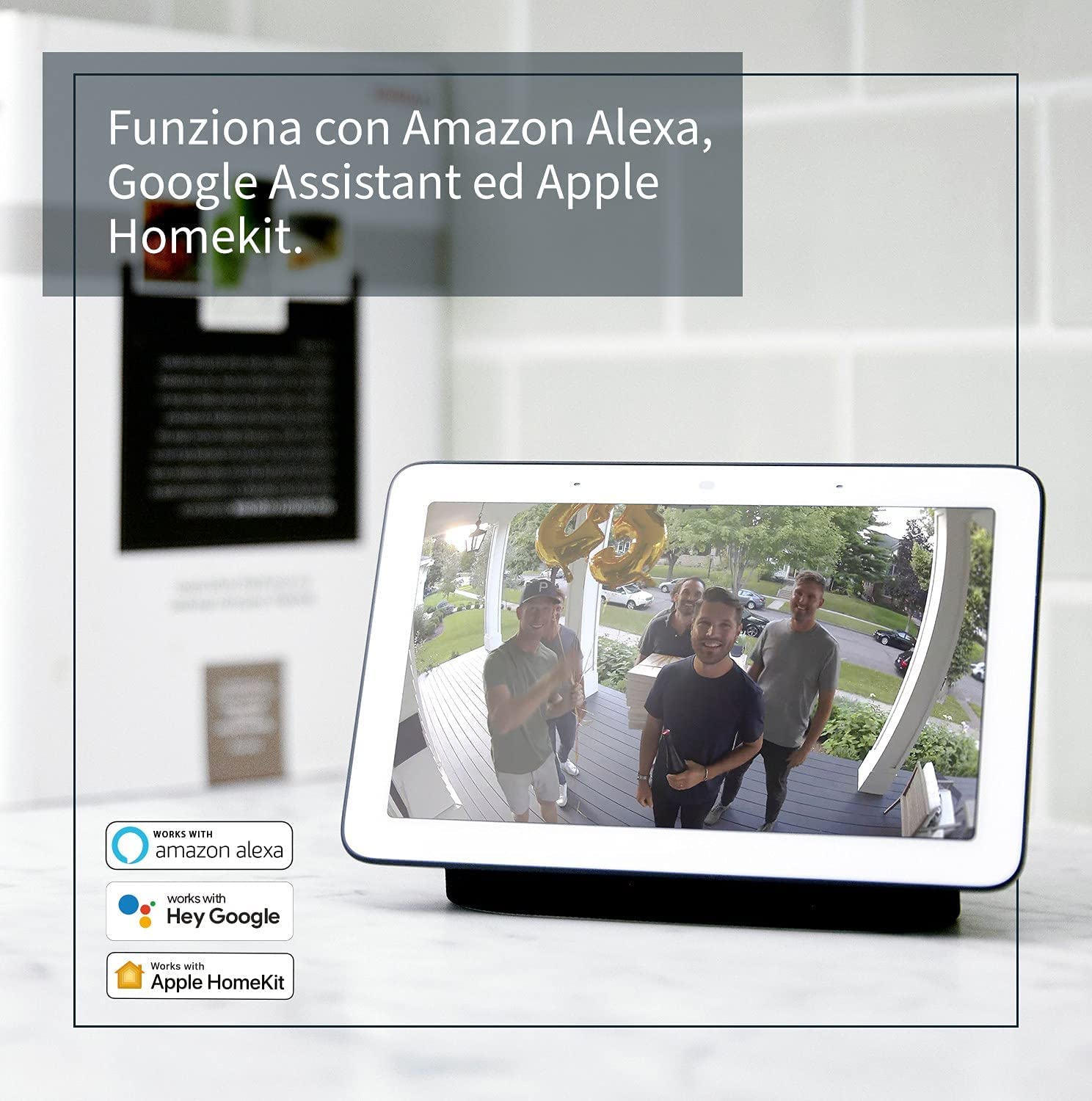 Arlo Essential Telecamera WiFi Esterno Senza Fili, Telecamera WiFi Interno, 1080p HD, Visione Notturna, Sirena, Allarme Casa, Sensore Di Movimento, Prova Inlcusa Arlo Secure, 3 Telecamere, Bianche