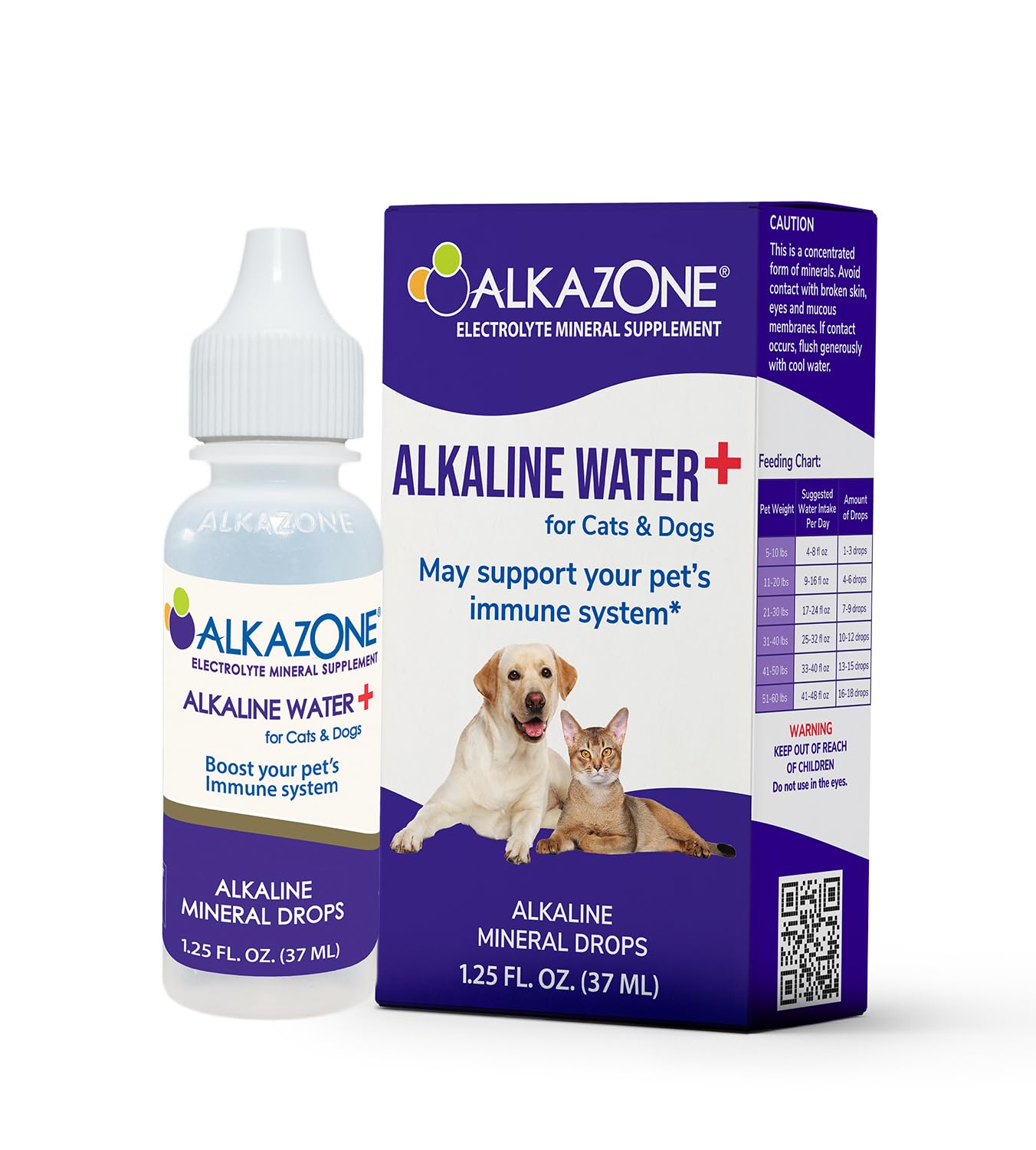 Alkazone Alkaline Water Drops for Cats and Dogs | Provide Essential Minerals | Support Optimal Health | Tasteless & Flavorless | 1 Pack Yields 20 Gallons | Serving Size 3 Drops